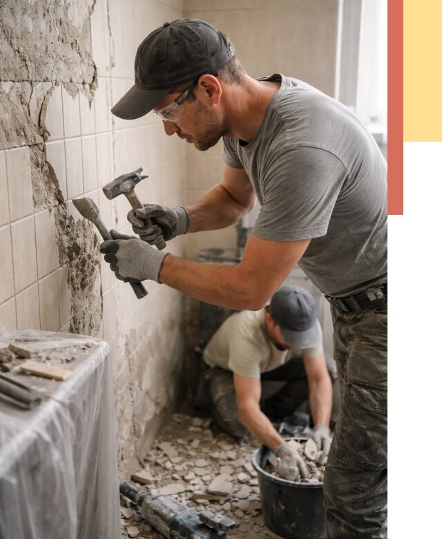 Демонтаж плитки со стен в Азнакаево от 872 руб. — быстро и недорого | ОТДЕЛОЧНИК-Знк