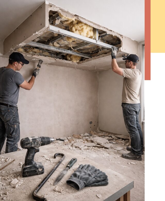 Демонтаж короба из гипсокартона в Азнакаево от 1560 руб. — быстро и недорого | ОТДЕЛОЧНИК-Знк