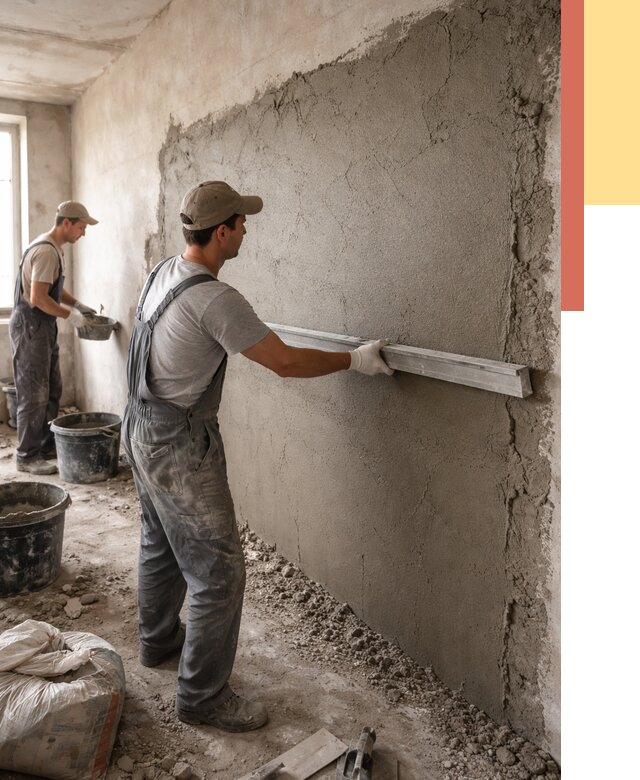 Цементная штукатурка стен в Азнакаево от 4618 руб/м2 — быстро и недорого | ОТДЕЛОЧНИК-Знк