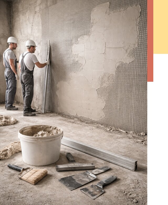 Штукатурка стен по сетке в Азнакаево от 5644 руб./м2 — быстро и недорого | ОТДЕЛОЧНИК-Знк