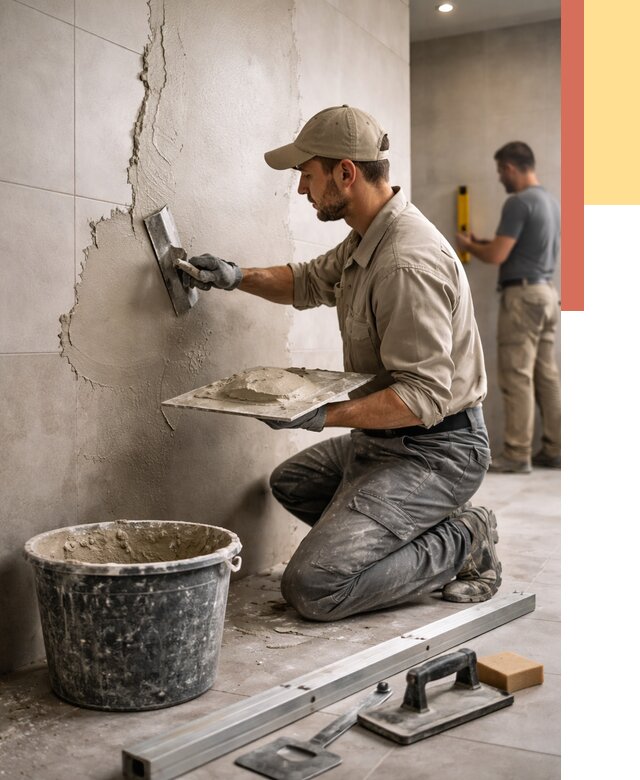 Штукатурка стен в ванной в Азнакаево от 4618 руб./м² — выравнивание под ключ | ОТДЕЛОЧНИК-Знк