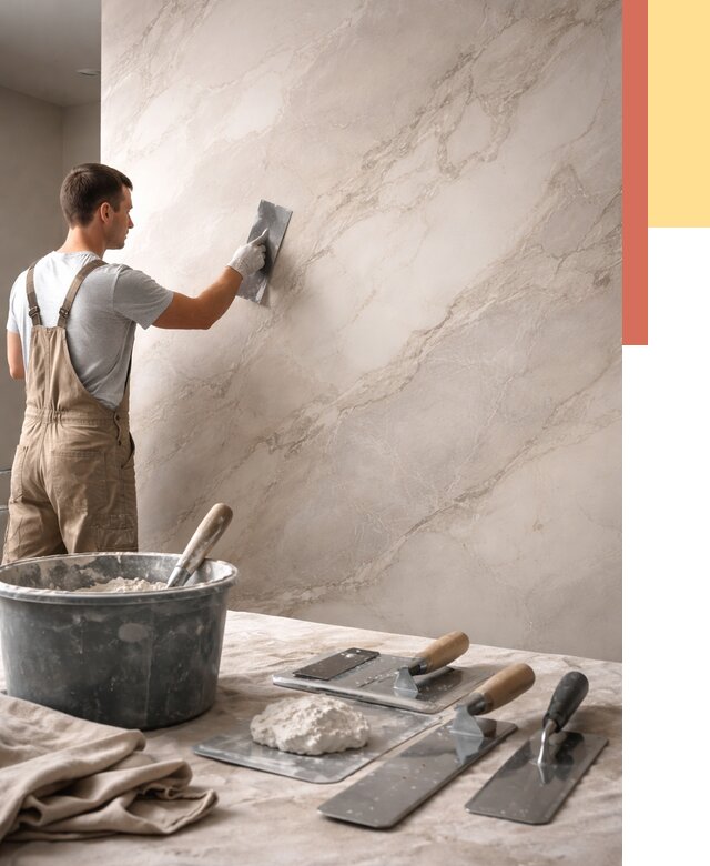 Декоративная штукатурка под мрамор в Азнакаево от 2873 руб./м² — быстро и недорого | ОТДЕЛОЧНИК-Знк