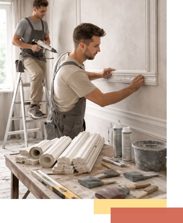 Монтаж лепнины на стены в Азнакаево профессионально и качественно