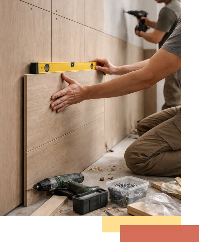 Профессиональный монтаж МДФ панелей на стены в Азнакаево