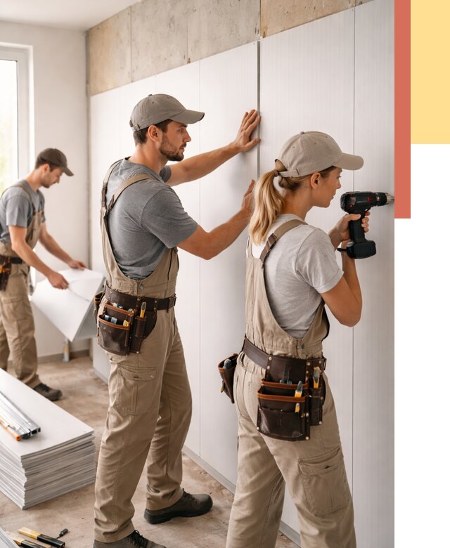 Монтаж ПВХ панелей на стены в Азнакаево от 462 руб/м2 — быстро и недорого | ОТДЕЛОЧНИК-Знк