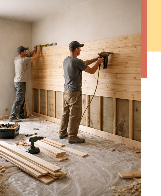 Монтаж деревянной вагонки на стены в Азнакаево от 7697 руб. | Услуги монтажа вагонки | ОТДЕЛОЧНИК-Знк