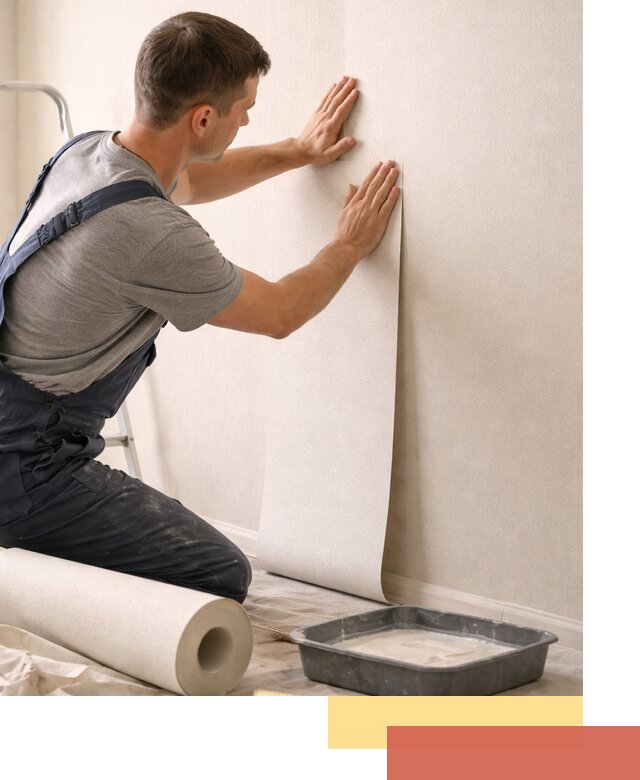 Поклейка флизелиновых обоев в Азнакаево качественно и быстро