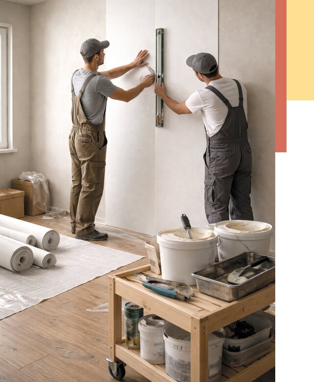 Поклейка стеклообоев в Азнакаево от 6670 руб. за м2 — быстро и недорого | ОТДЕЛОЧНИК-Знк