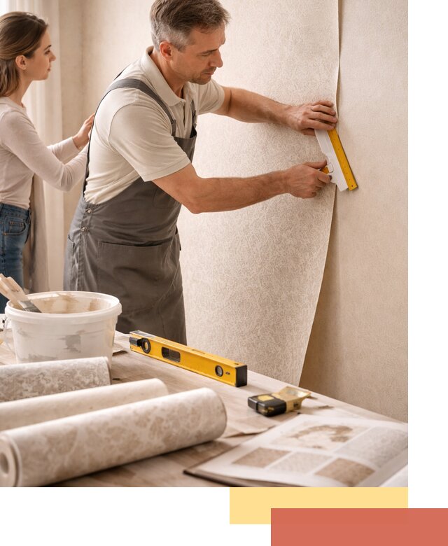 Поклейка обоев с подбором рисунка в Азнакаево