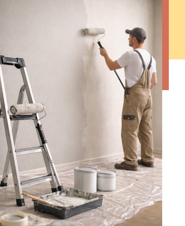 Покраска стен латексной краской в Азнакаево от 4618 руб. за м2 | ОТДЕЛОЧНИК-Знк