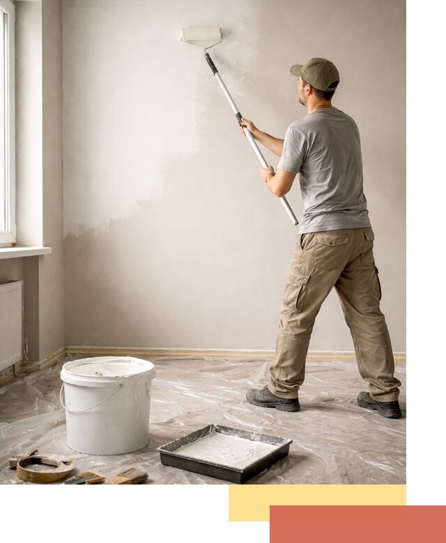 Покраска стен латексной краской в Азнакаево качественно и быстро