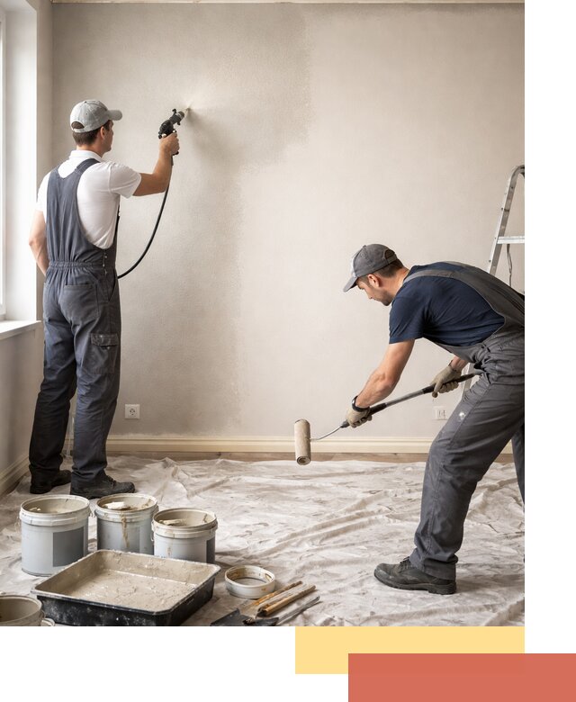 Покраска стен моющейся краской и защита поверхностей в Азнакаево