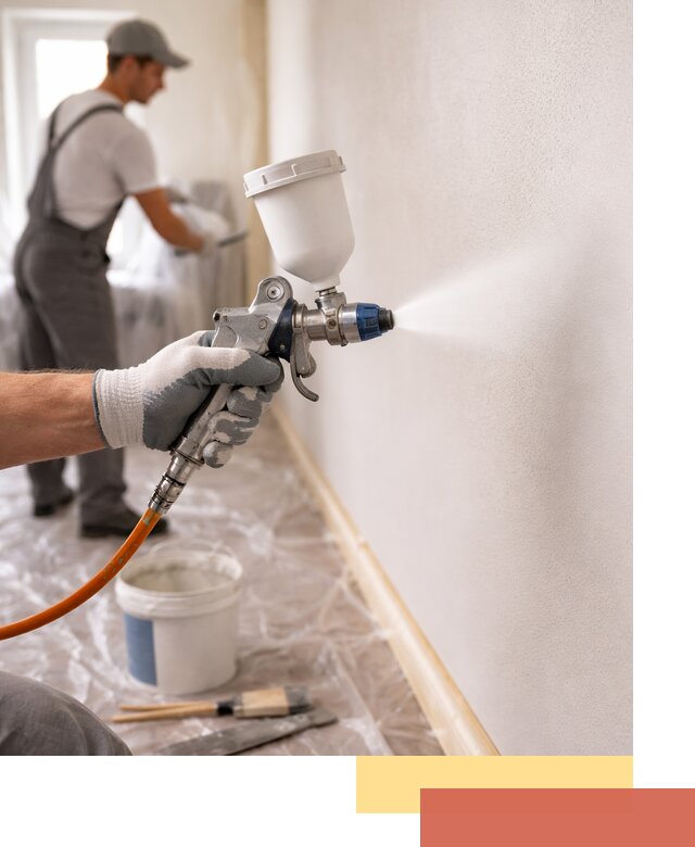 Покраска стен краскопультом в Азнакаево быстро и качественно