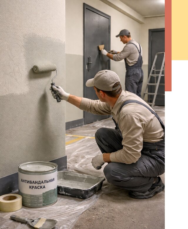 Покраска стен антивандальной краской в Азнакаево от 4618 руб./м² под ключ | ОТДЕЛОЧНИК-Знк