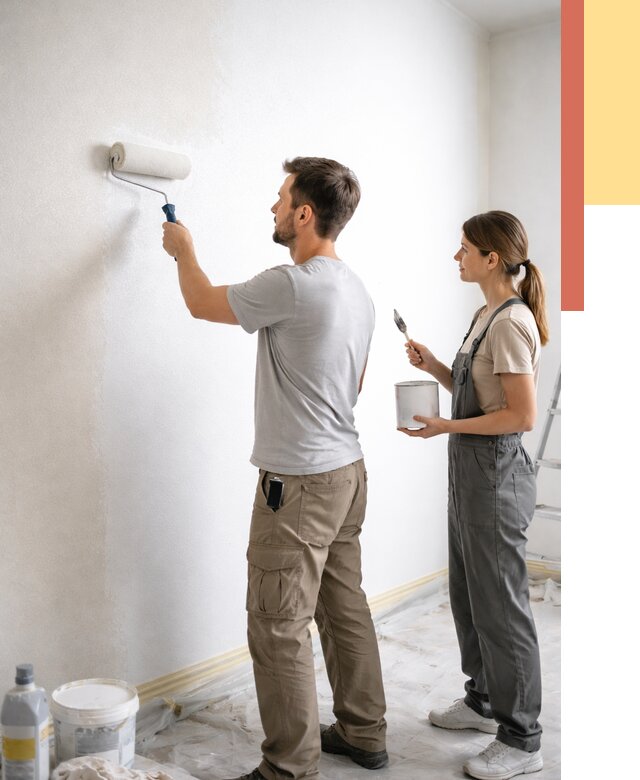 Окраска стен по стеклохолсту в Азнакаево от 4618 руб/м² под ключ | ОТДЕЛОЧНИК-Знк