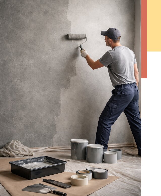 Покраска стен под бетон в Азнакаево от 667 руб. за м2 — быстро и недорого | ОТДЕЛОЧНИК-Знк