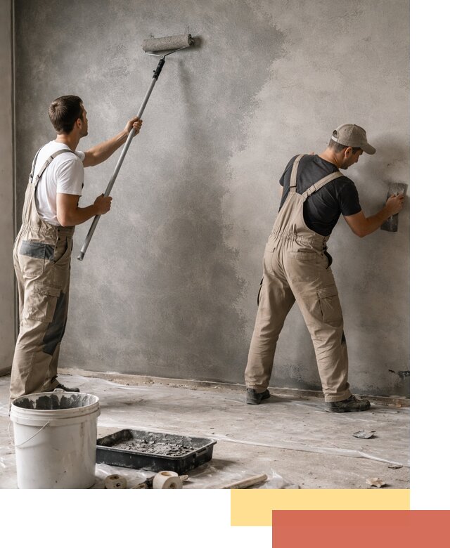 Покраска стен под бетон в Азнакаево профессионально и недорого