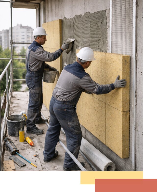 Утепление стен зданий и домов в Азнакаево качественно и надежно