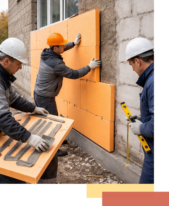 Утепление фасада пеноплексом под ключ в Азнакаево