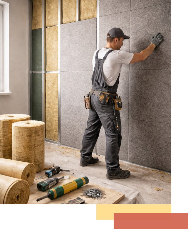 Профессиональная шумоизоляция стен в Азнакаево для квартиры и офиса