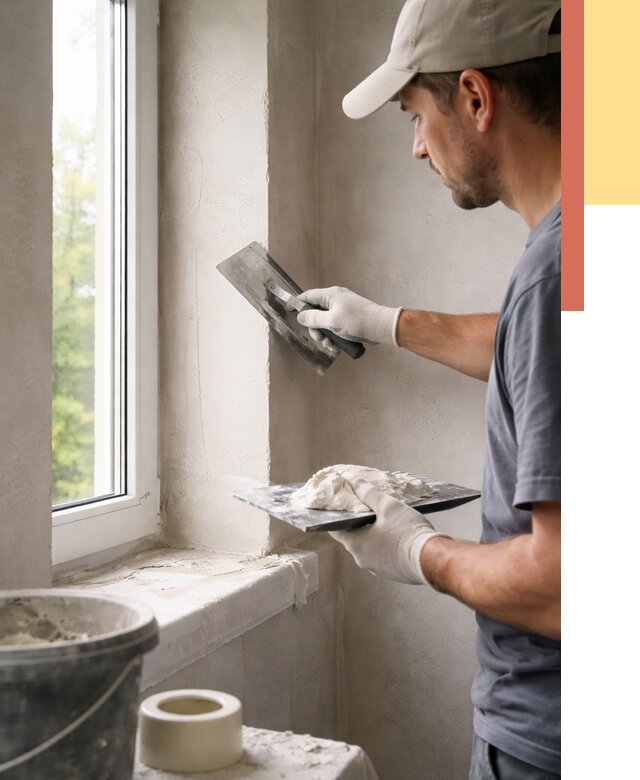 Штукатурка откосов в Азнакаево от 4618 руб/м² — услуги и выравнивание под ключ | ОТДЕЛОЧНИК-Знк