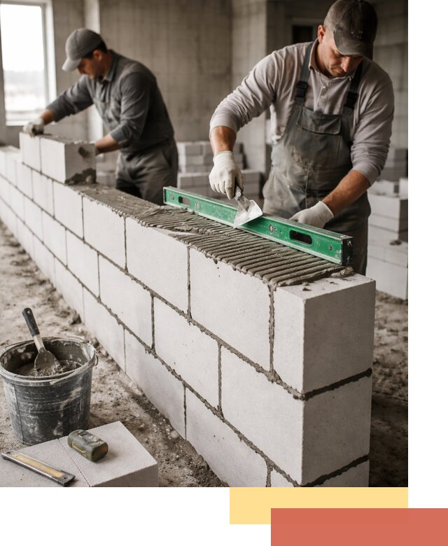 Кладка перегородок из газобетона в Азнакаево быстро и качественно