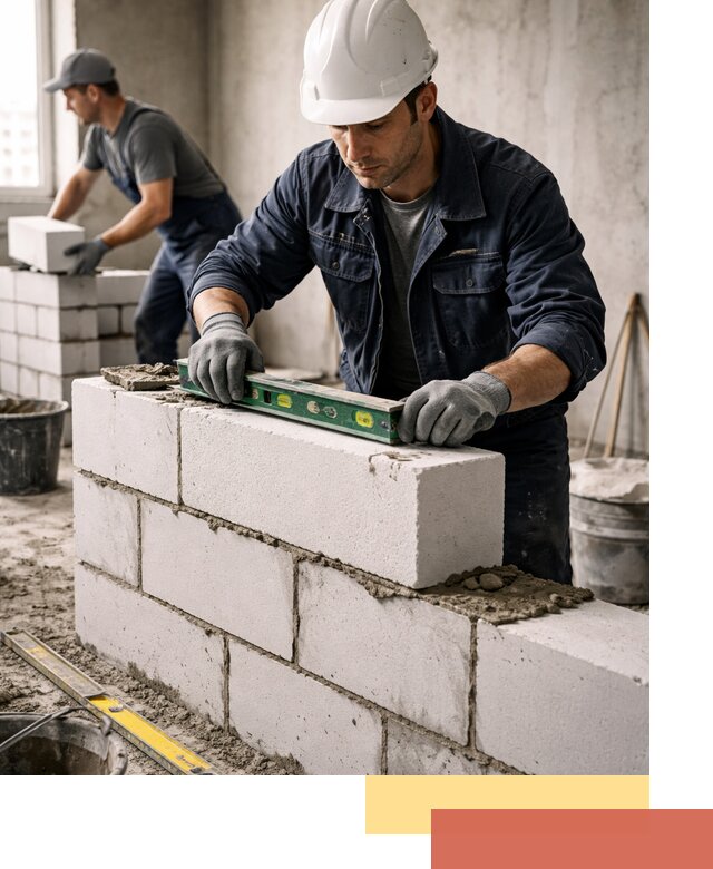 Кладка перегородок из пеноблока под ключ в Азнакаево