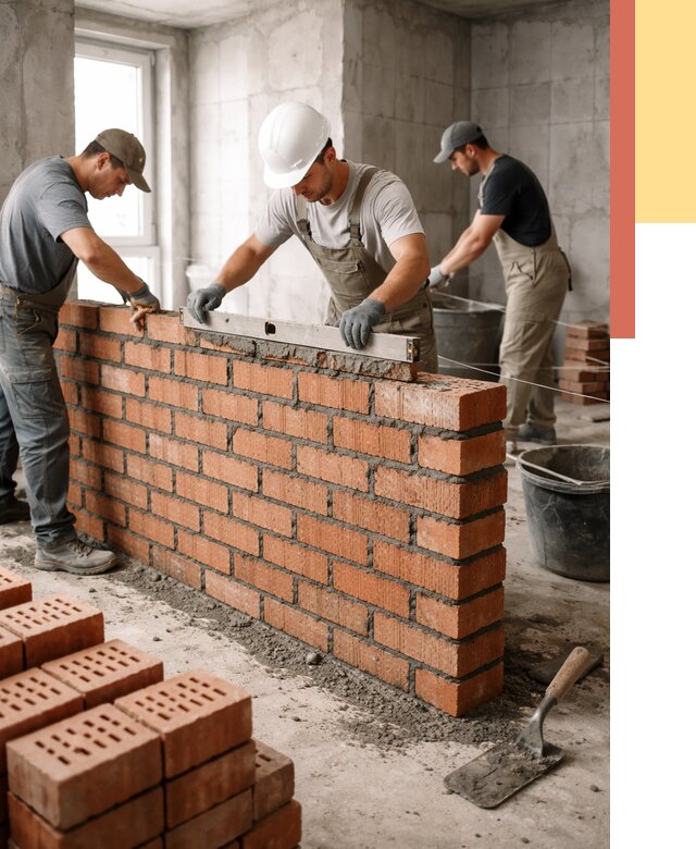 Кладка перегородок из кирпича в Азнакаево от 3592 руб. за м² | ОТДЕЛОЧНИК-Знк