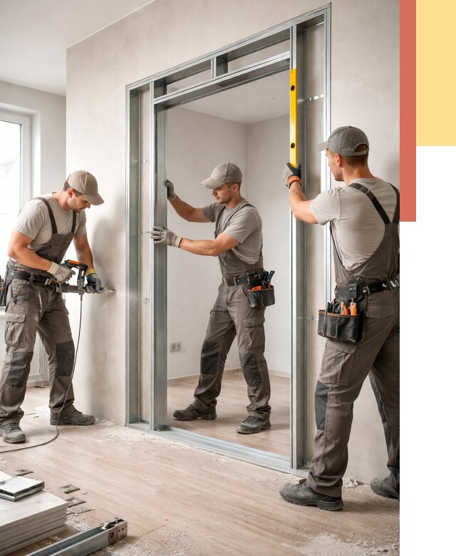 Устройство дверного проема в перегородке в Азнакаево от 4618 руб. под ключ | ОТДЕЛОЧНИК-Знк