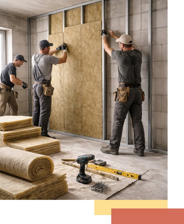 Шумоизоляция перегородок из блоков в Азнакаево — монтаж и защита шумоизоляцией