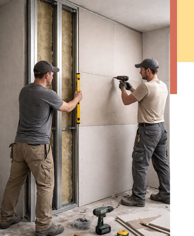 Монтаж двухслойной перегородки из гипсокартона в Азнакаево от 1488 руб. | ОТДЕЛОЧНИК-Знк