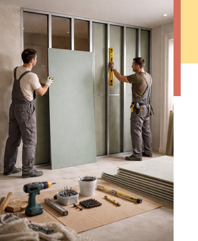 Перегородка из влагостойкого гипсокартона в Азнакаево от 4926 руб. — монтаж под ключ | ОТДЕЛОЧНИК-Знк