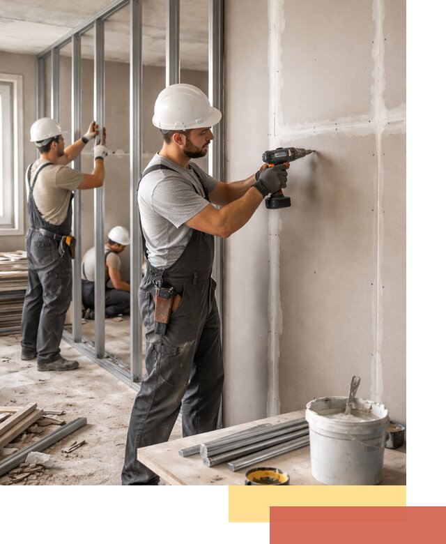 Перегородки из огнестойкого гипсокартона в Азнакаево под ключ