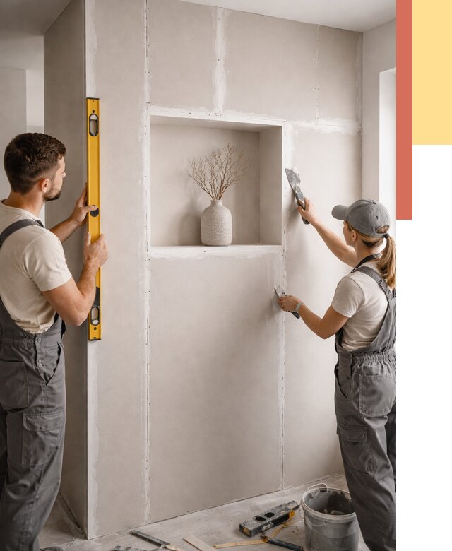 Перегородка из гипсокартона с нишей в Азнакаево от 3335 руб. под ключ | ОТДЕЛОЧНИК-Знк