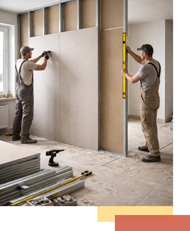 Зонирующая перегородка из гипсокартона под ключ в Азнакаево