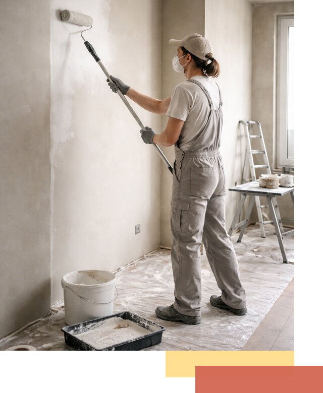 Покраска перегородок из гипсокартона в Азнакаево качественно и недорого