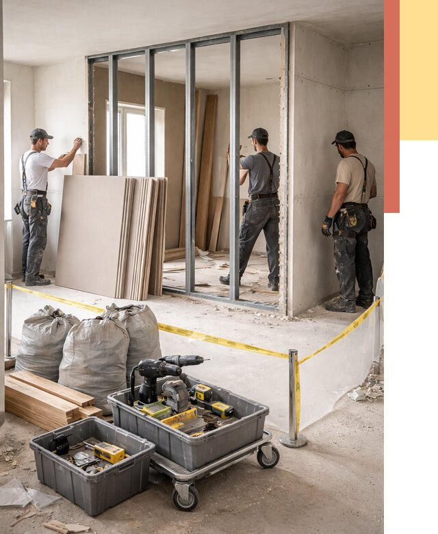 Перенос гипсокартонной перегородки в Азнакаево под ключ от 4618 руб. | Демонтаж и монтаж – ОТДЕЛОЧНИК-Знк