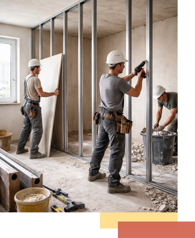 Перенос гипсокартонной перегородки в Азнакаево профессионально и быстро