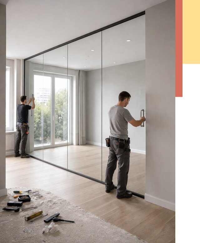 Изготовление стеклянных перегородок в Азнакаево от 12674 руб. под ключ | ОТДЕЛОЧНИК-Знк