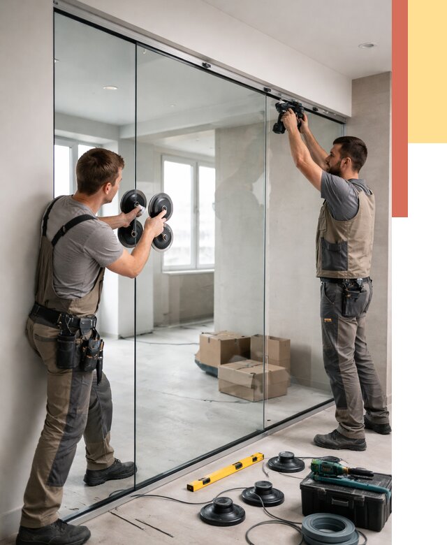 Монтаж стеклянных перегородок в Азнакаево от 6670 руб. | ОТДЕЛОЧНИК-Знк