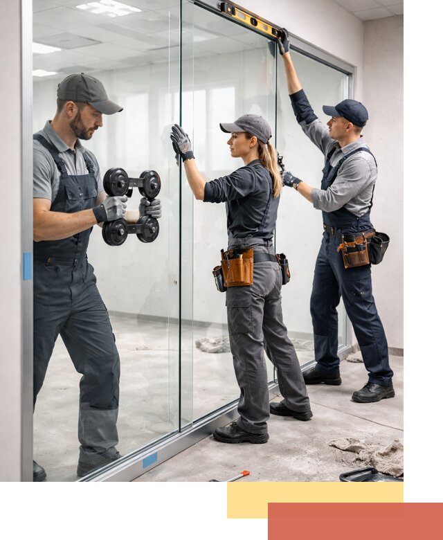 Профессиональный монтаж стеклянных перегородок в Азнакаево