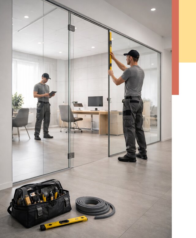 Цельностеклянные перегородки под ключ в Азнакаево от 9749 руб. — монтаж и цены | ОТДЕЛОЧНИК-Знк