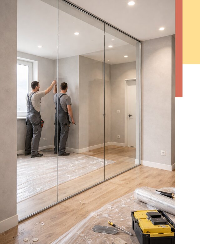 Безрамные стеклянные перегородки в Азнакаево — монтаж от 9749 руб. | ОТДЕЛОЧНИК-Знк