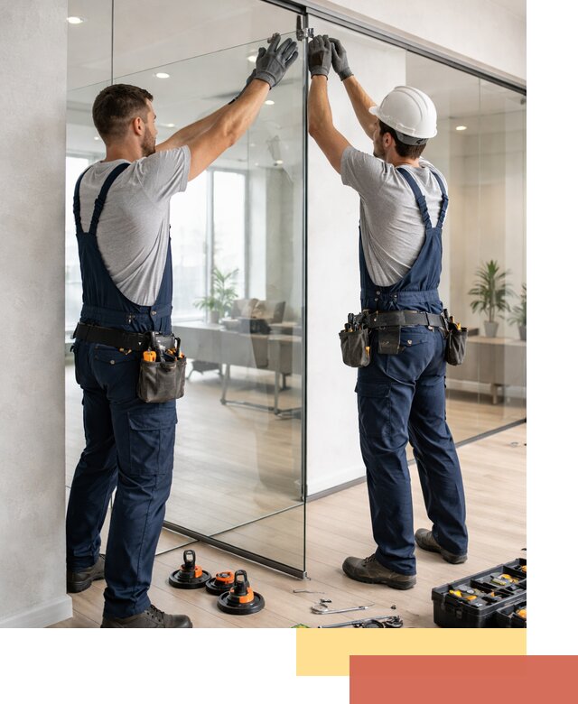 Безрамные стеклянные перегородки под ключ в Азнакаево