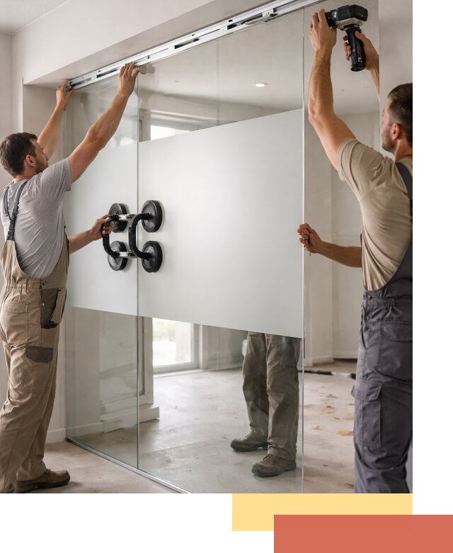 Матовые стеклянные перегородки под ключ в Азнакаево