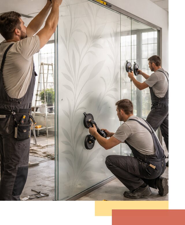 Стеклянные перегородки с рисунком на заказ в Азнакаево