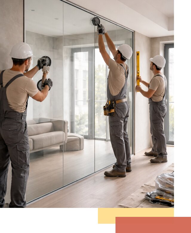 Перегородки из закаленного стекла в Азнакаево для офисов и квартир