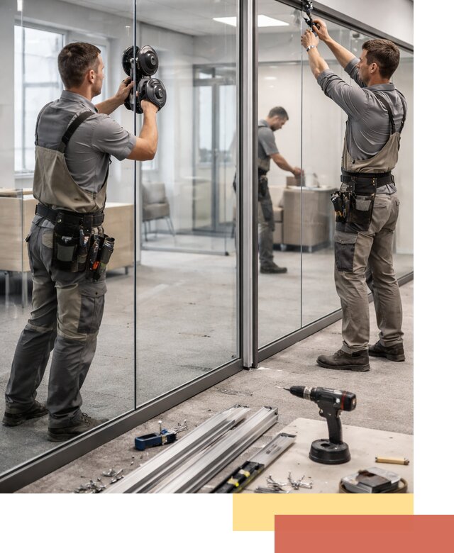 Стеклянные офисные перегородки под ключ в Азнакаево