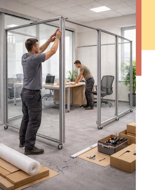 Мобильные офисные перегородки в Азнакаево от 12828 руб. — установка под ключ | ОТДЕЛОЧНИК-Знк