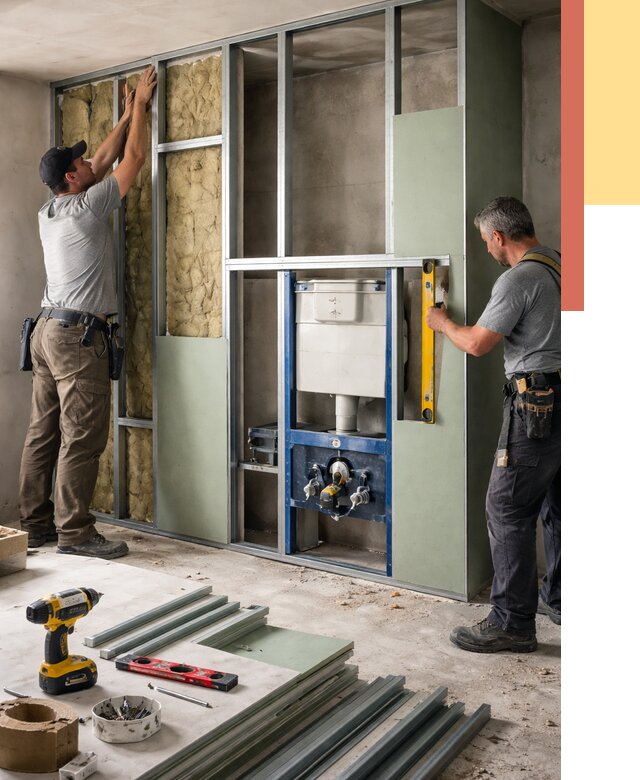 Установка сантехнических перегородок в Азнакаево от 8723 руб. | ОТДЕЛОЧНИК-Знк